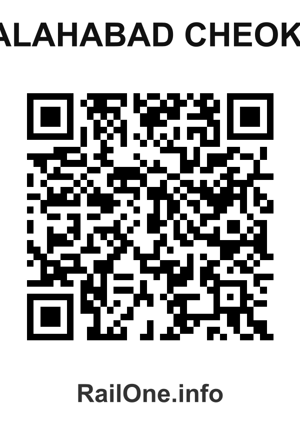 RailOne QR Code for Alahabad Cheoki station
