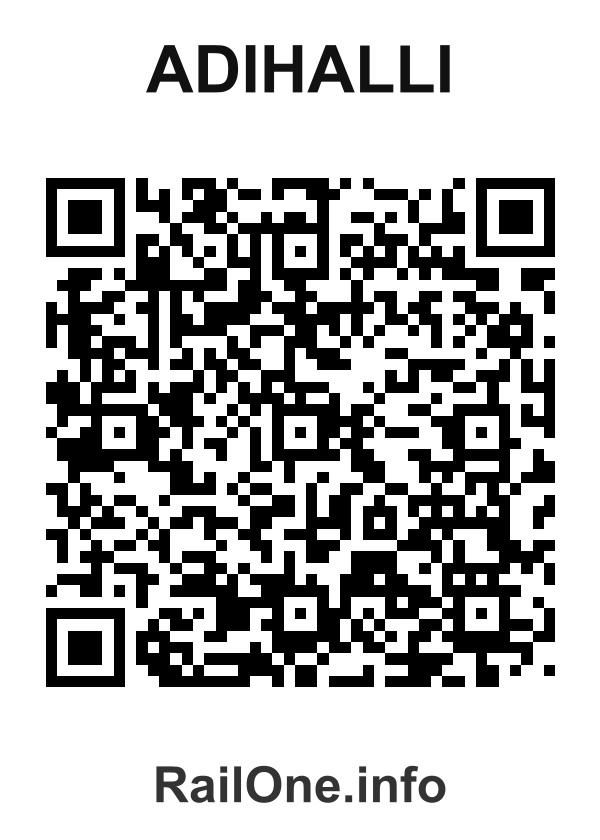 RailOne QR Code for Adihalli station