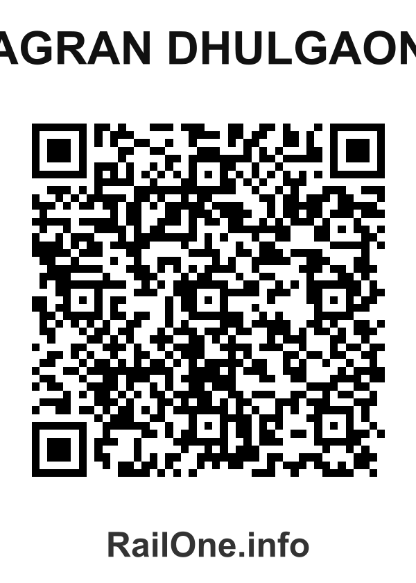 RailOne QR Code for Agran Dhulgaon station