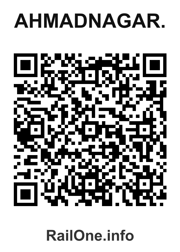 RailOne QR Code for Ahmadnagar. station