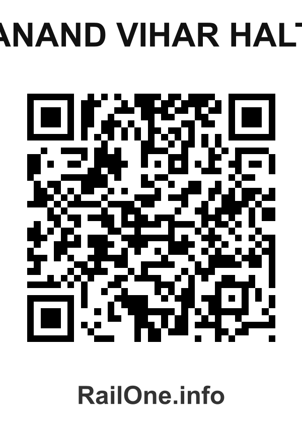 RailOne QR Code for Anand Vihar Halt station