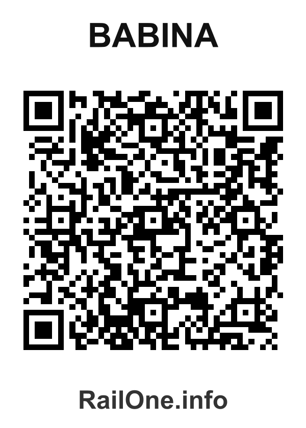 RailOne QR Code for Babina station