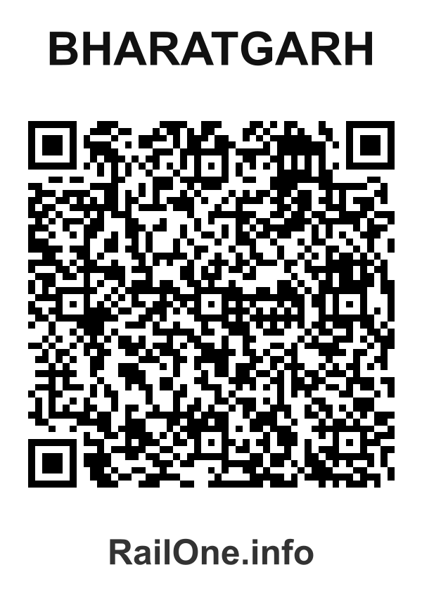 RailOne QR Code for Bharatgarh station