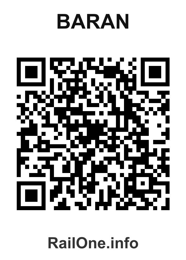 RailOne QR Code for Baran station