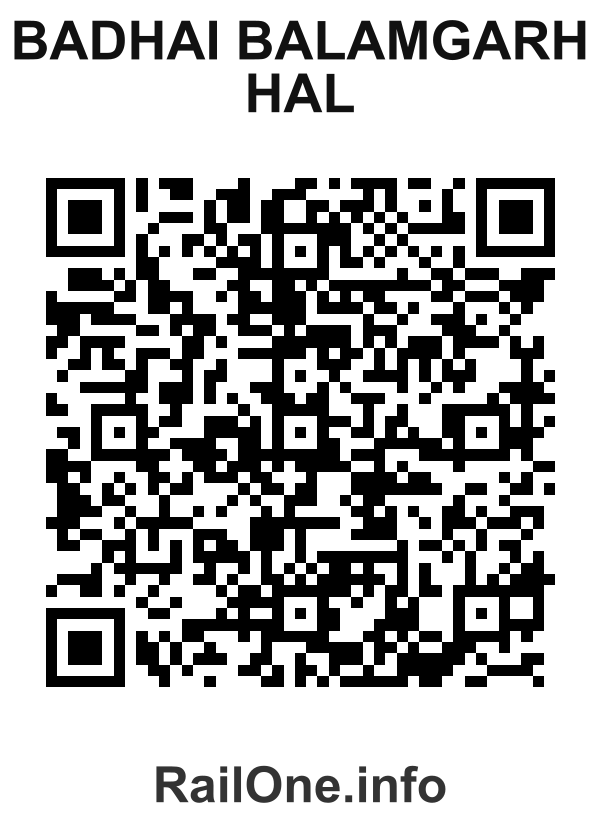 RailOne QR Code for Badhai Balamgarh Hal station