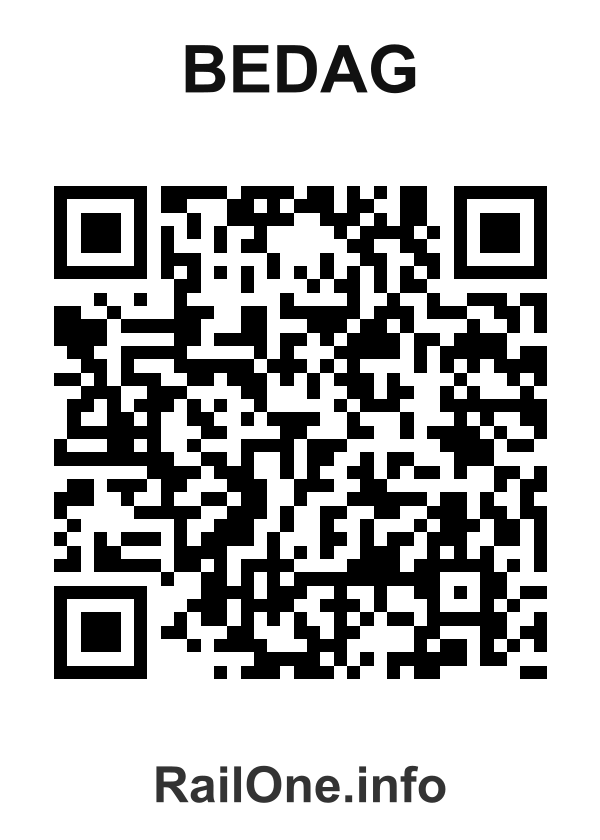 RailOne QR Code for Bedag station