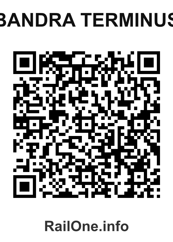 RailOne QR Code for Bandra Terminus station
