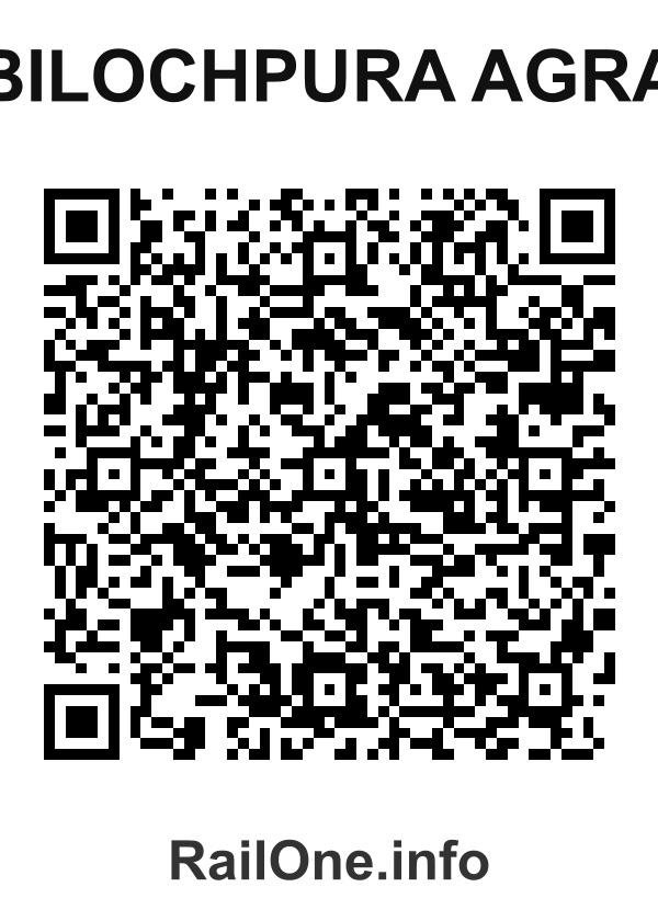 RailOne QR Code for Bilochpura Agra station