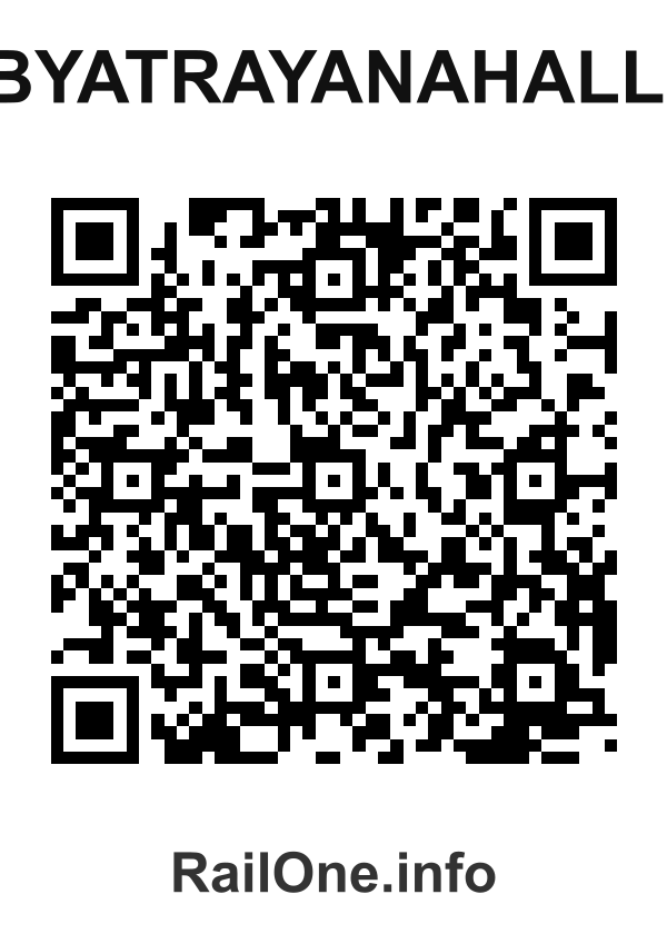 RailOne QR Code for Byatrayanahalli station