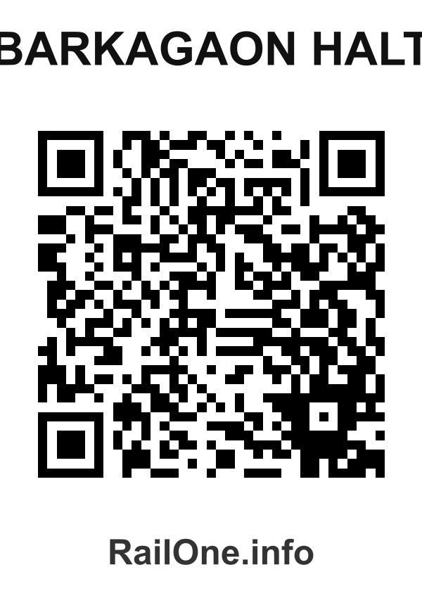 RailOne QR Code for Barkagaon Halt station