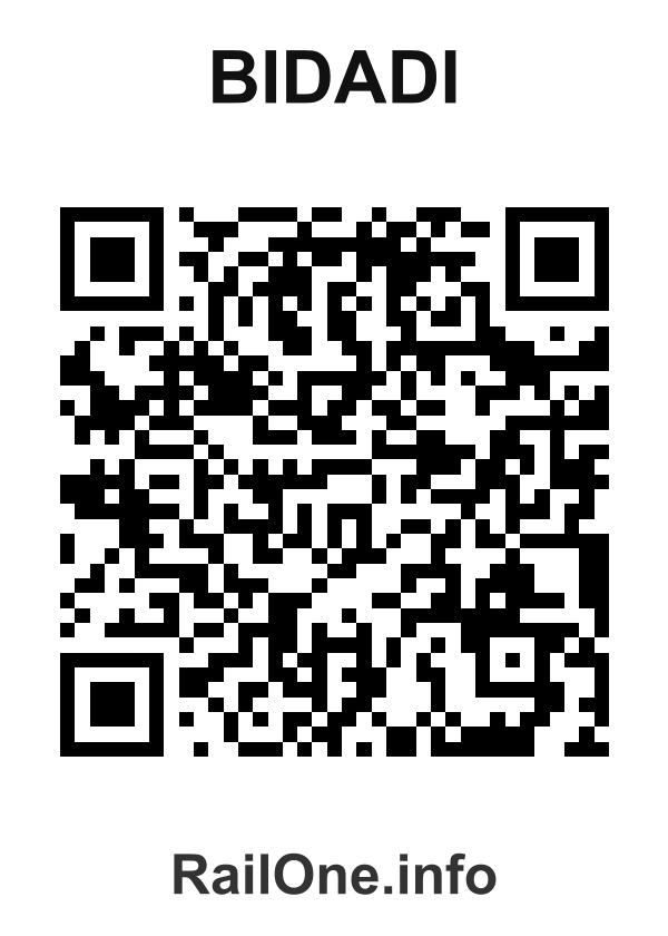 RailOne QR Code for Bidadi station