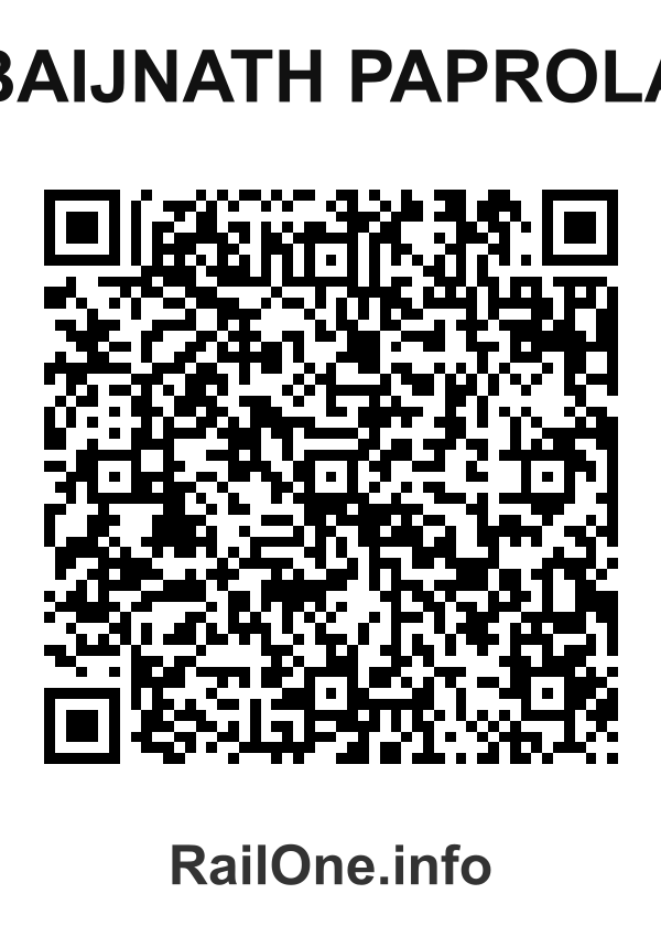 RailOne QR Code for Baijnath Paprola station
