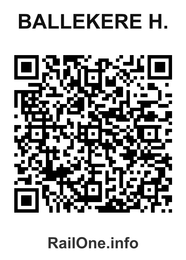 RailOne QR Code for Ballekere H. station