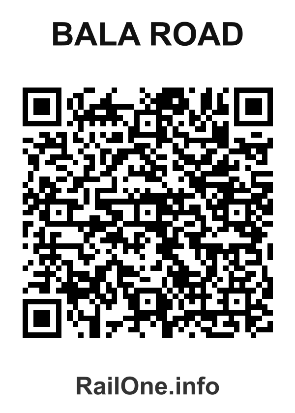 RailOne QR Code for Bala Road station