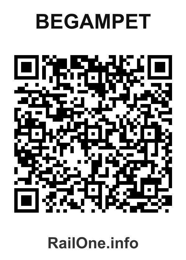 RailOne QR Code for Begampet station