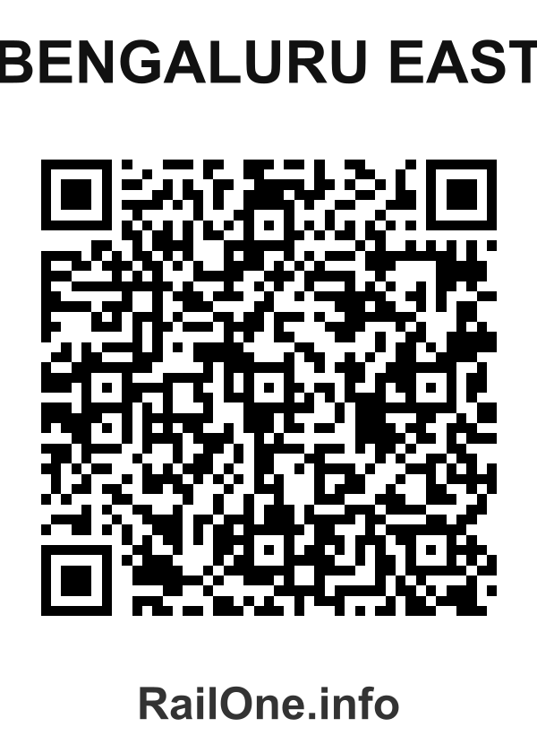 RailOne QR Code for Bengaluru East station