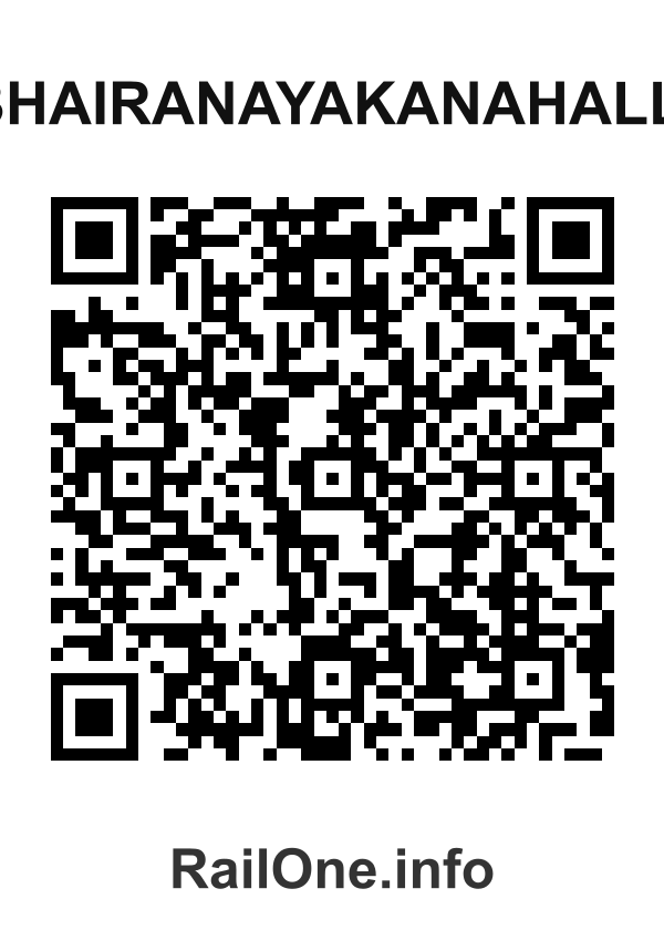 RailOne QR Code for Bhairanayakanahalli station