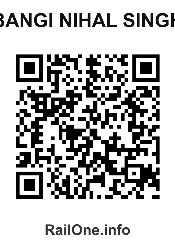 RailOne QR Code for Bangi Nihal Singh station