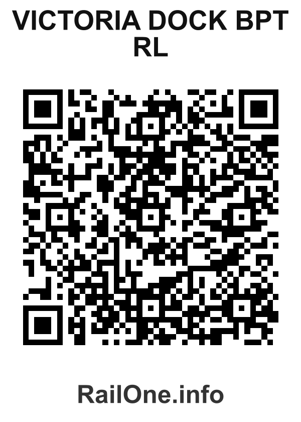 RailOne QR Code for Victoria Dock Bpt Rl station