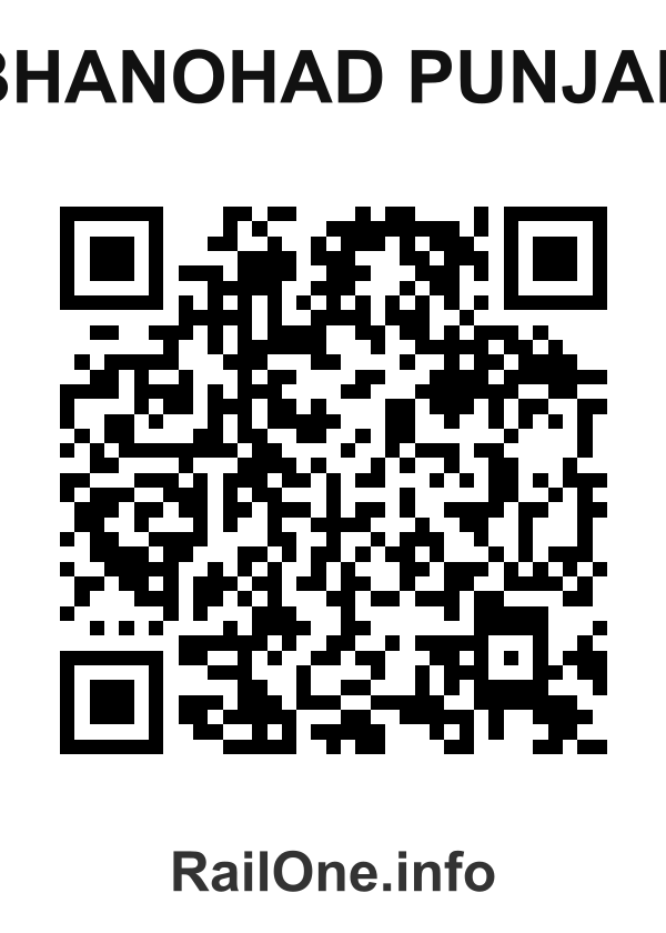 RailOne QR Code for Bhanohad Punjab station