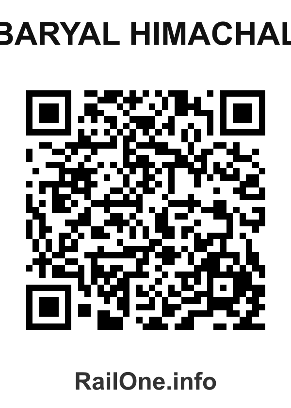 RailOne QR Code for Baryal Himachal station