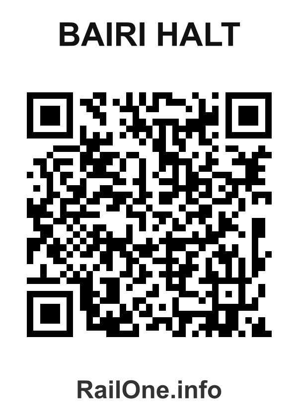 RailOne QR Code for Bairi Halt station