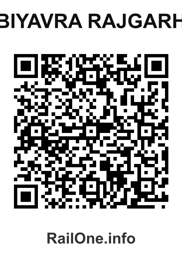 RailOne QR Code for Biyavra Rajgarh station