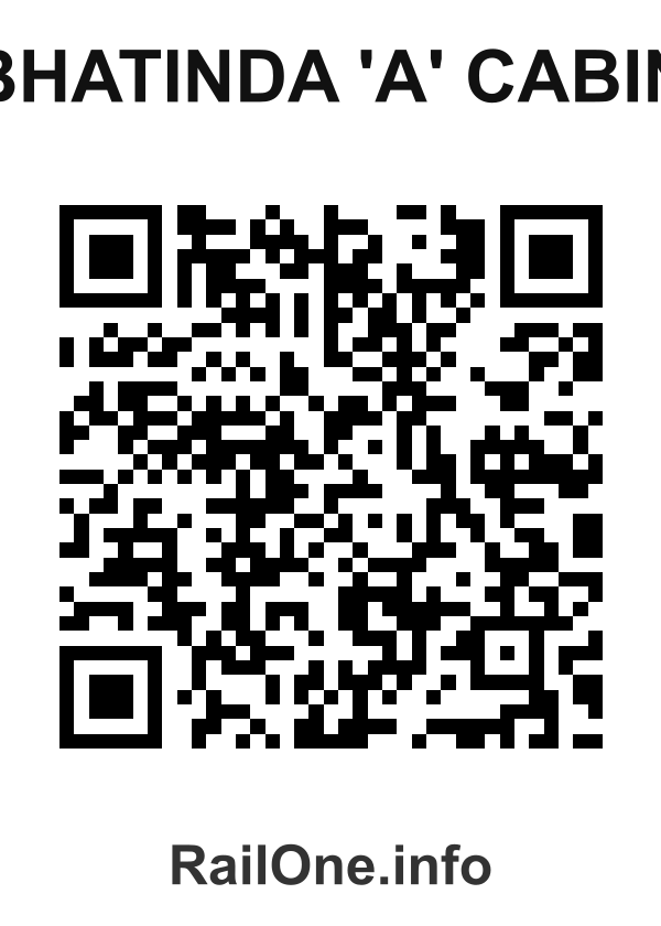 RailOne QR Code for Bhatinda 'a' Cabin station