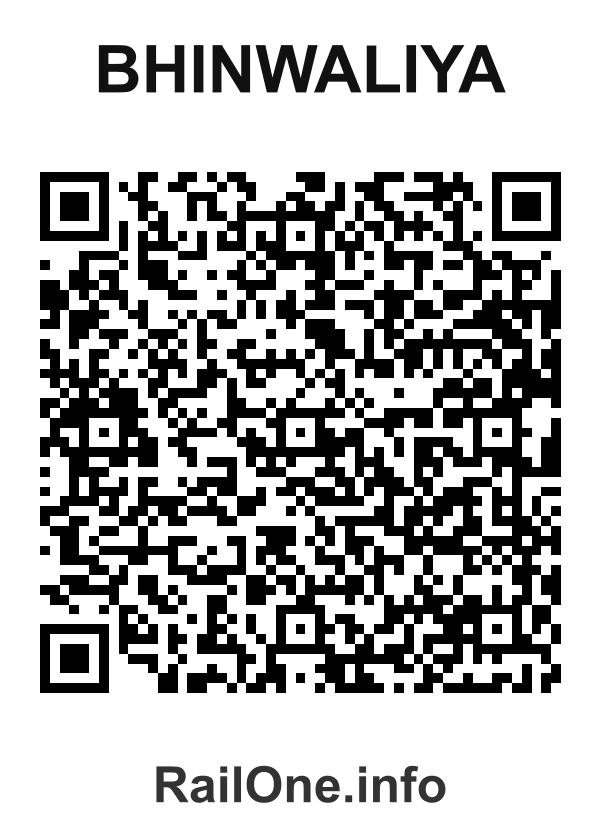 RailOne QR Code for Bhinwaliya station