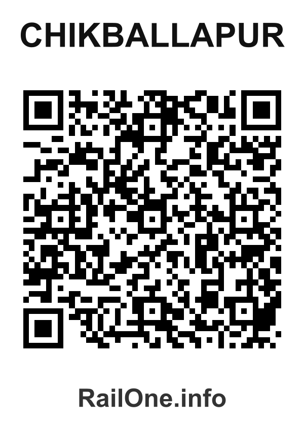 RailOne QR Code for Chikballapur station