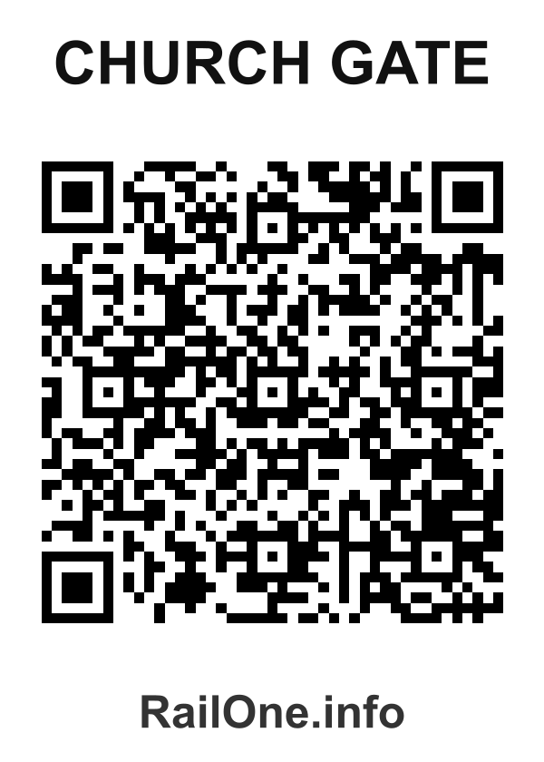RailOne QR Code for Church Gate station