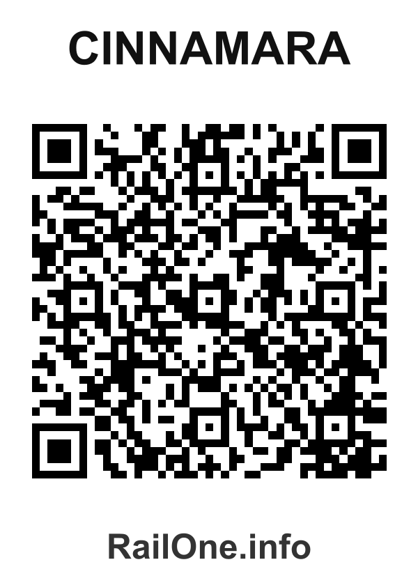 RailOne QR Code for Cinnamara station