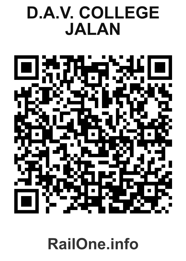 RailOne QR Code for D.a.v. College Jalan station