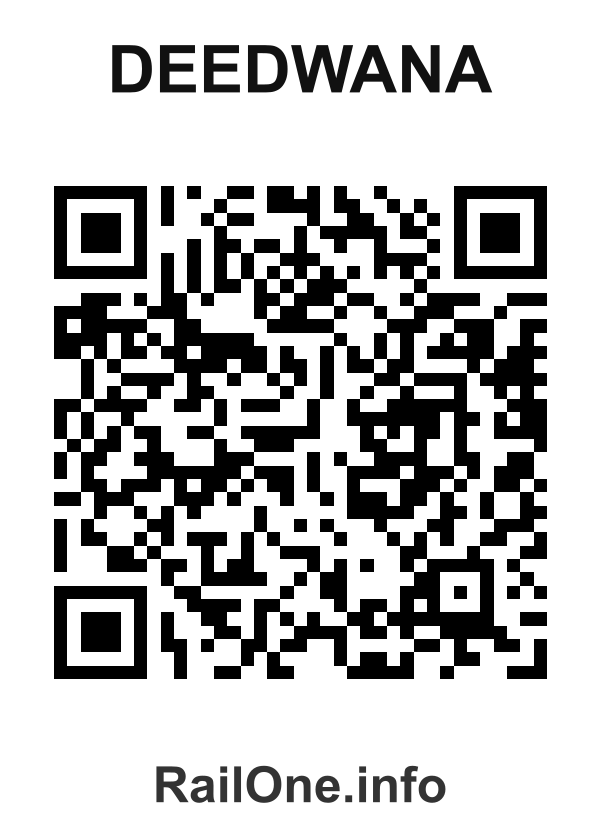 RailOne QR Code for Deedwana station