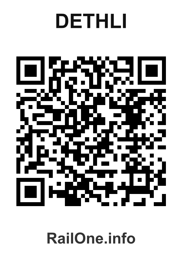 RailOne QR Code for Dethli station