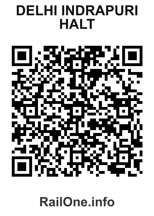 RailOne QR Code for Delhi Indrapuri Halt station