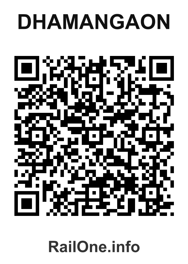 RailOne QR Code for Dhamangaon station