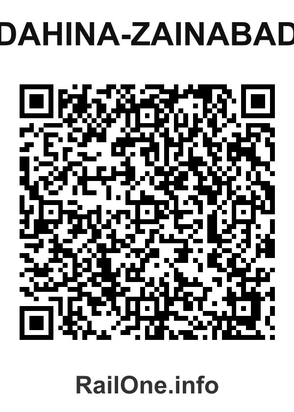 RailOne QR Code for Dahina-zainabad station