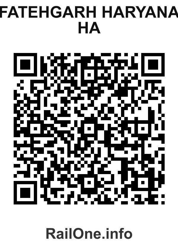 RailOne QR Code for Fatehgarh Haryana Ha station