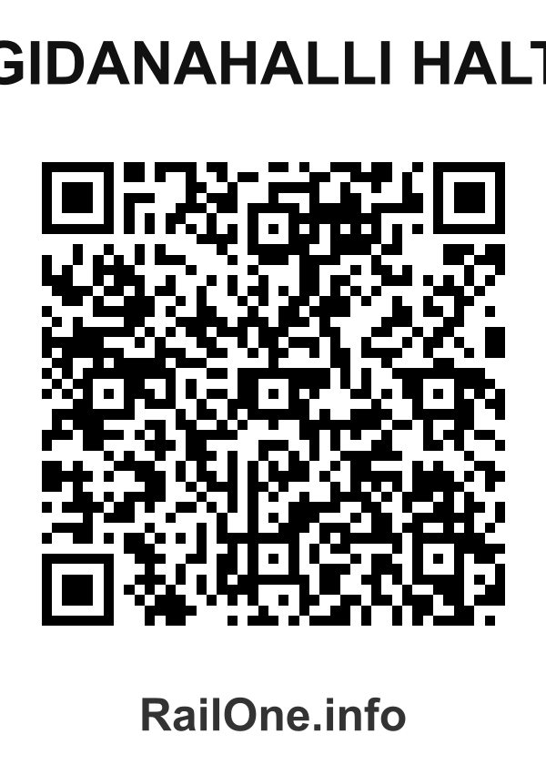 RailOne QR Code for Gidanahalli Halt station