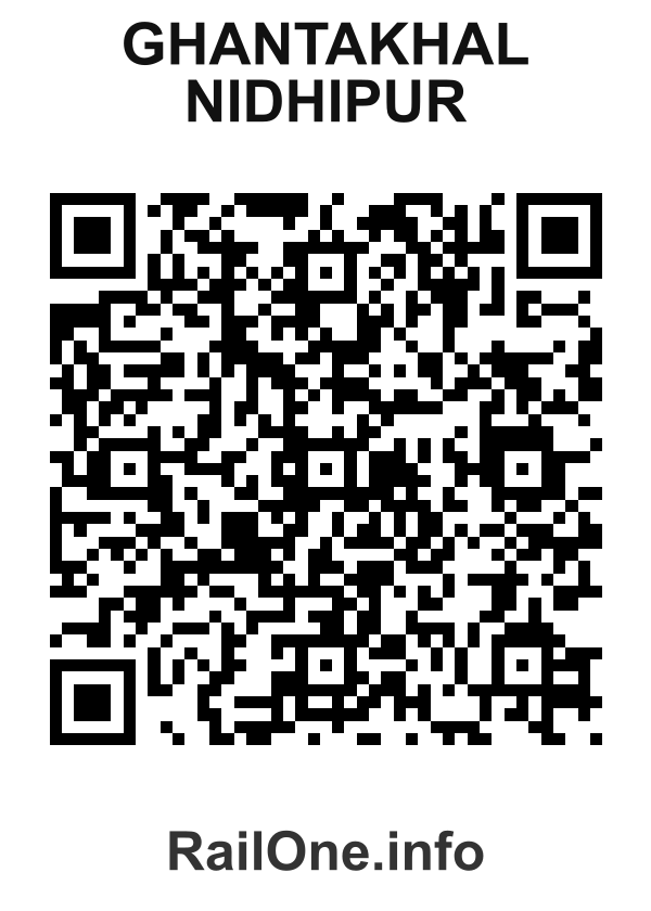 RailOne QR Code for Ghantakhal Nidhipur station