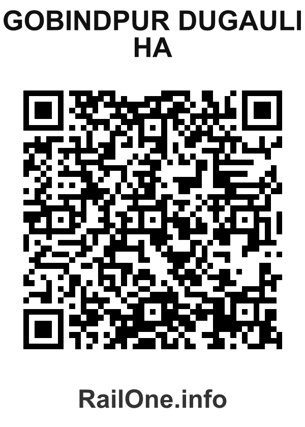 RailOne QR Code for Gobindpur Dugauli Ha station