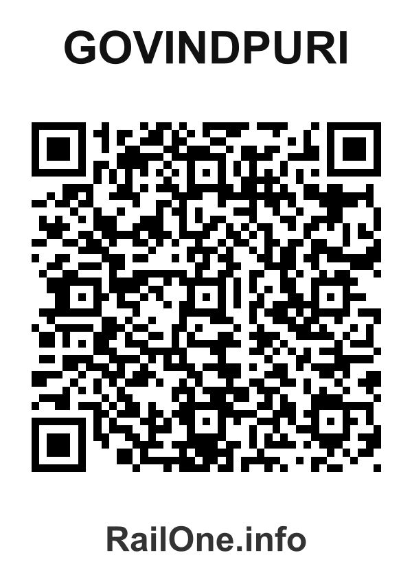RailOne QR Code for Govindpuri station