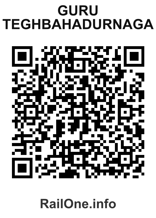 RailOne QR Code for Guru Teghbahadurnaga station