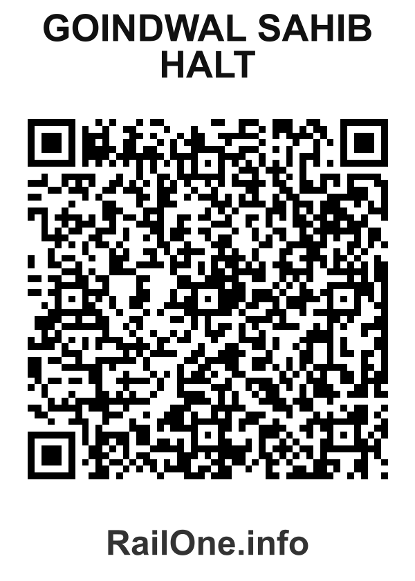 RailOne QR Code for Goindwal Sahib Halt station