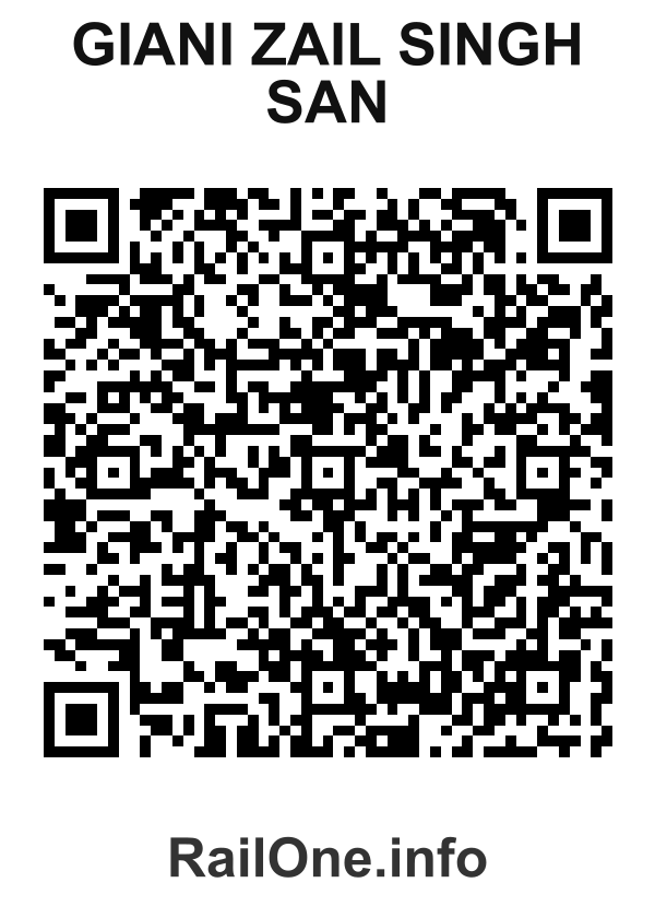 RailOne QR Code for Giani Zail Singh San station