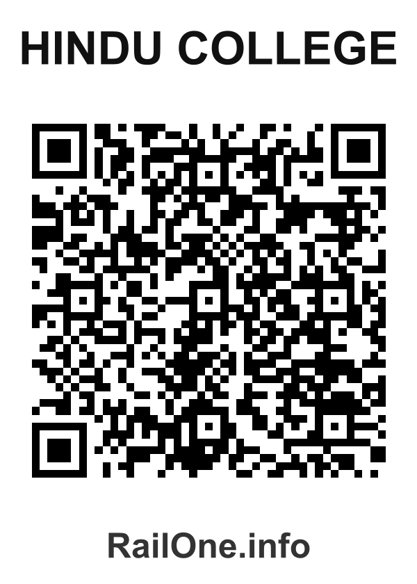 RailOne QR Code for Hindu College station