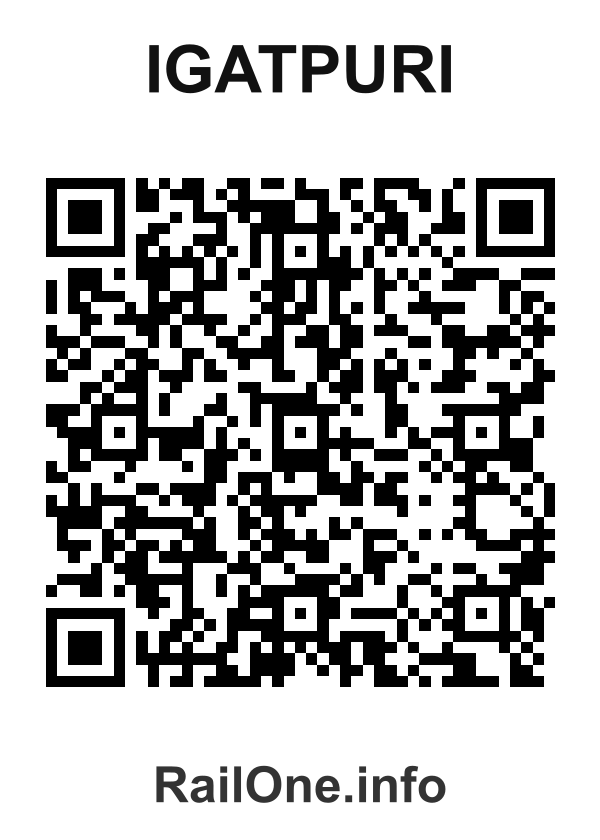 RailOne QR Code for Igatpuri station