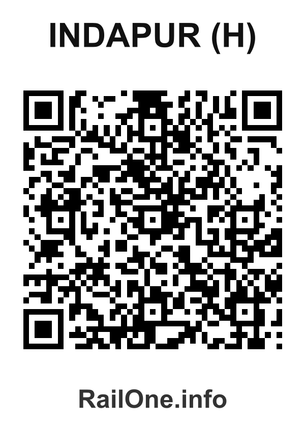 RailOne QR Code for Indapur (h) station