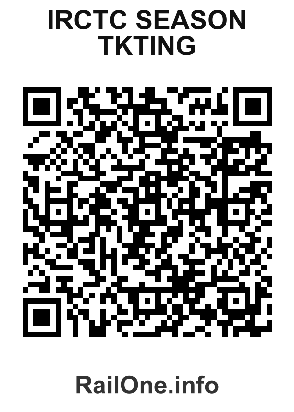 RailOne QR Code for Irctc Season Tkting station